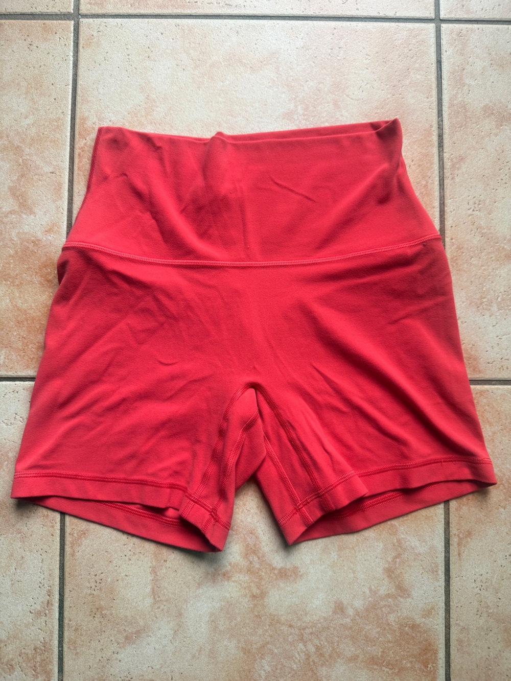 Aritzia High-Waist Red Bike Shorts